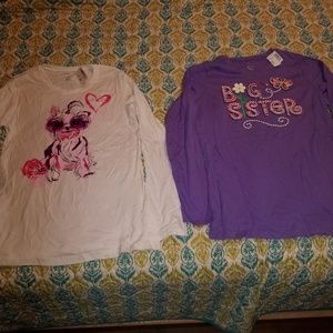 2 girls size XL 14 long sleeve shirts